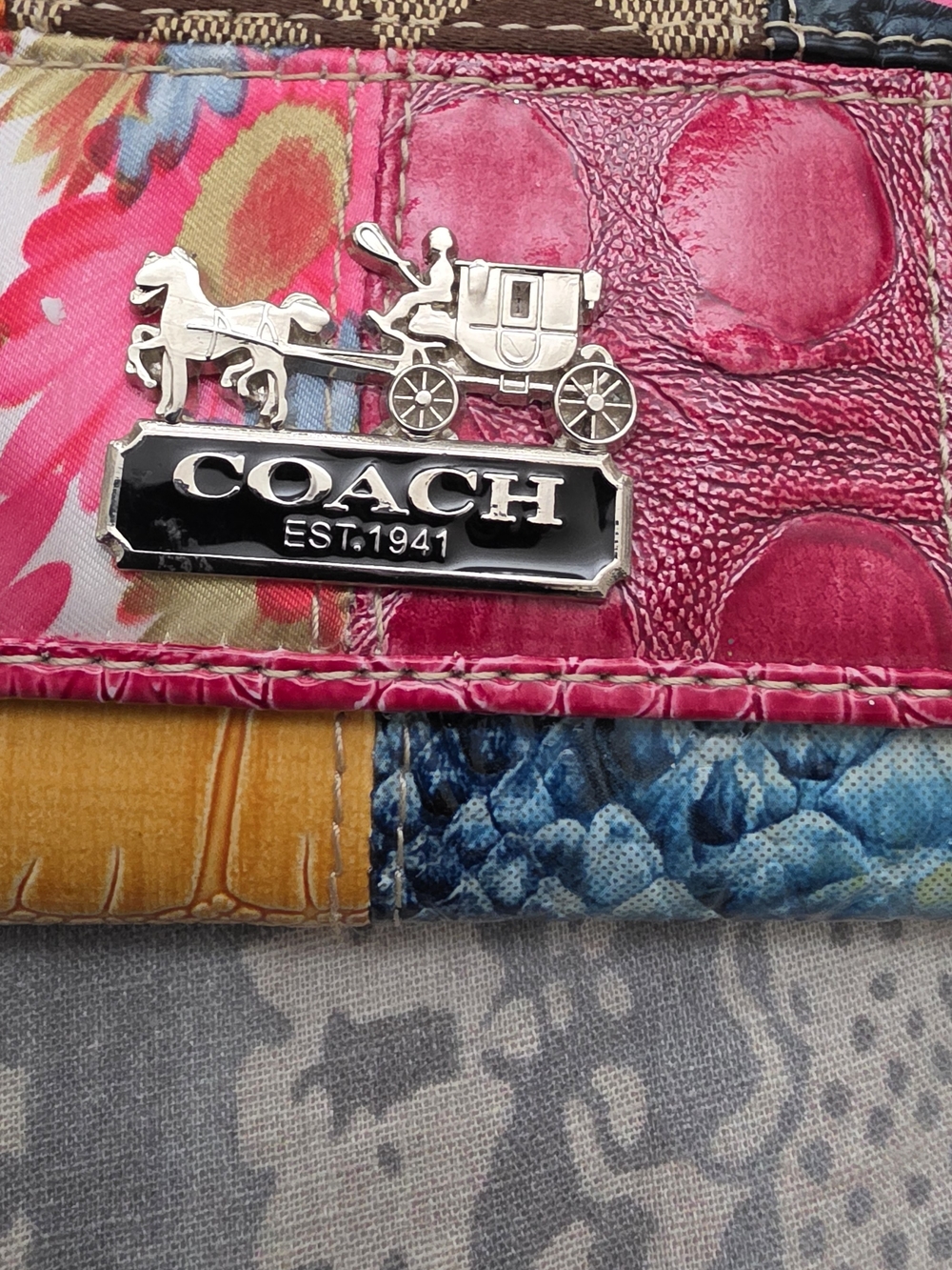 Coach Multicolor Patchwork Wallet Trifold - Picture 2 of 4